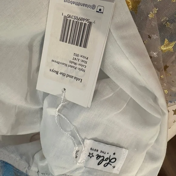 Lola + The Boys Starry Tulle Dress - Blue and Gold - Picture 4 of 4